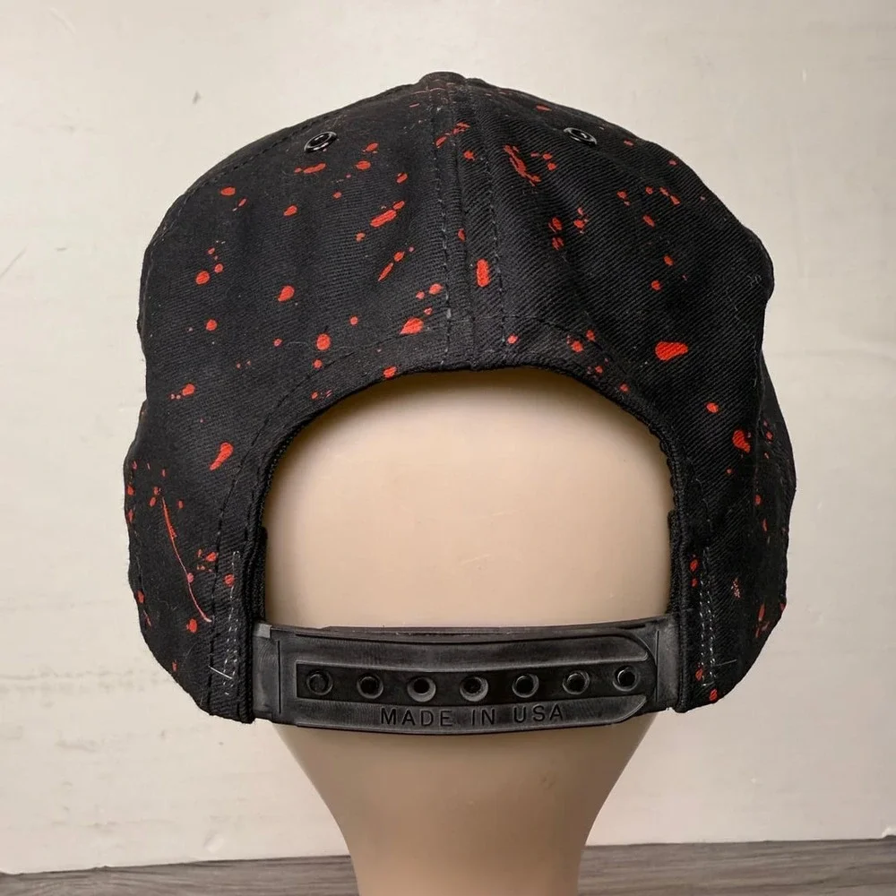 Vintage 1989 Texaco Havoline Racing Snapback Hat Black Paint Splatter‎ USA OSFA